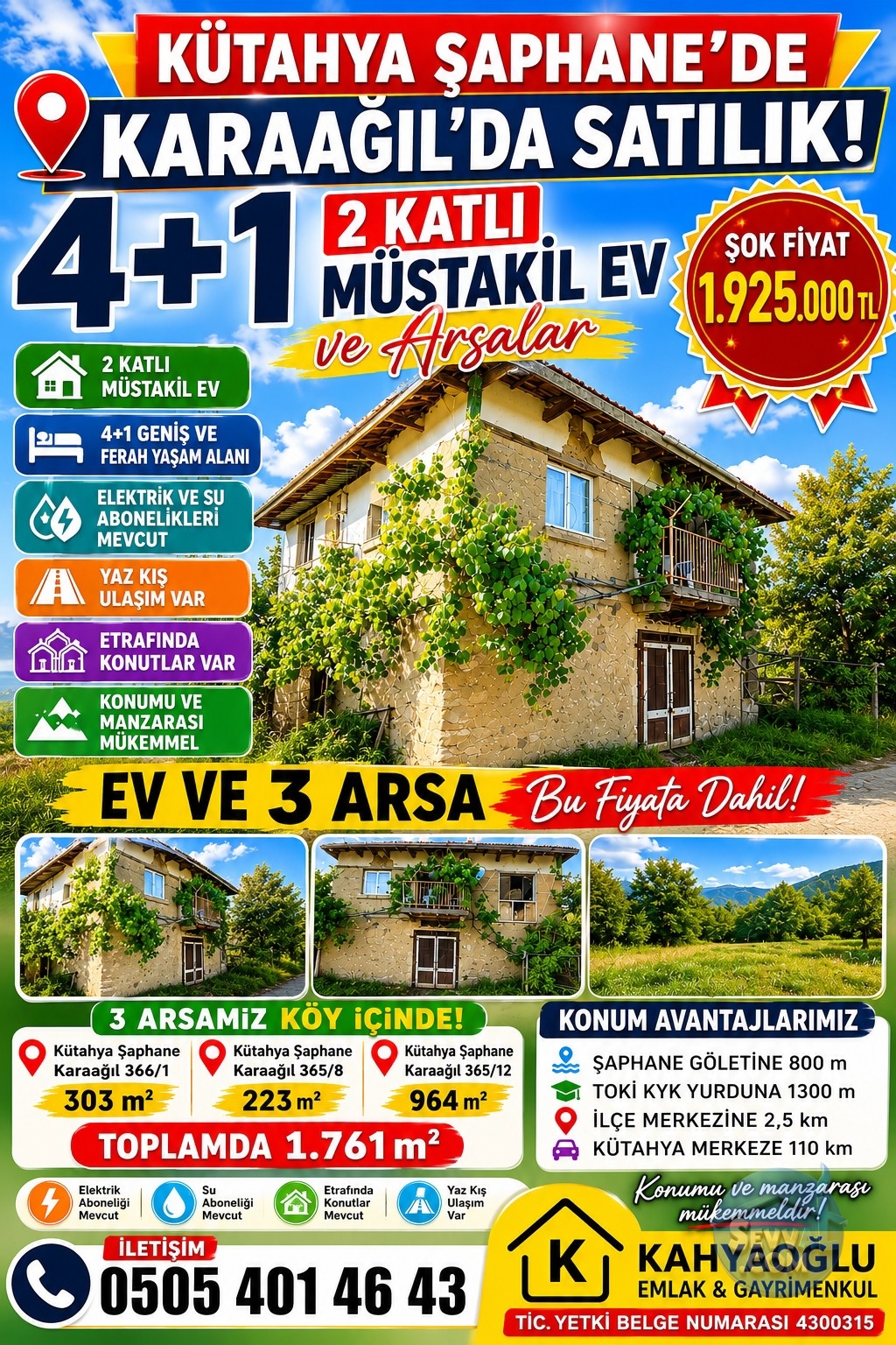 ŞAPHANE KARAAĞIL'DA SATILIK 4+1 2 Katlı Müstakil Ev ve Arsalar - Kütahya Şaphane fotoğraf 17