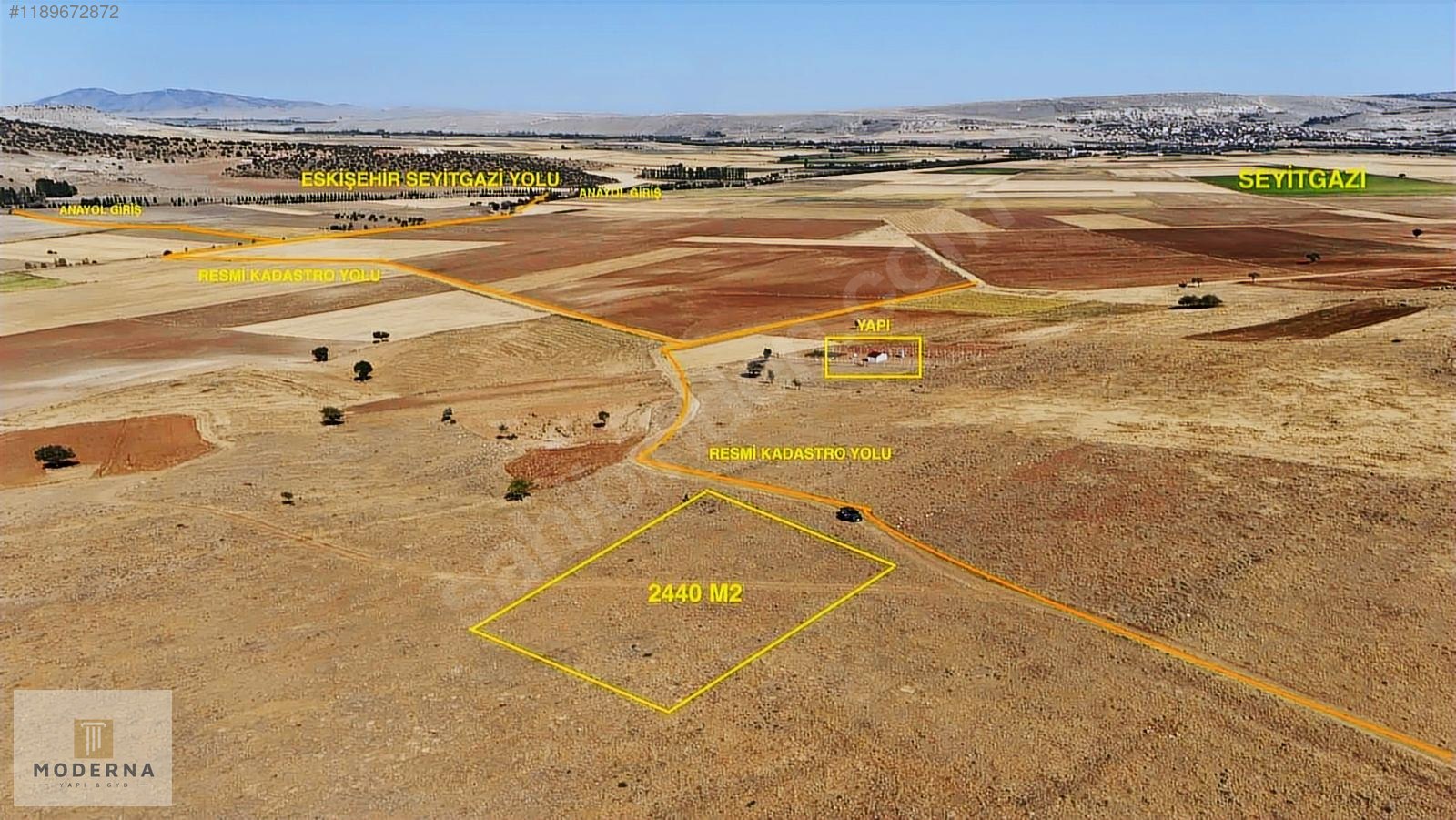 ESKİŞEHİR SEYİTGAZİ AYVALI 2440 M2 KADASTRO YOLA CEPHELİ ARAZİ - ESKİŞEHİR SEYİTGAZİ fotoğraf 6