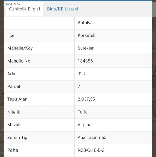 Antalya / Korkuteli / Sülekler Mahallesinde  2.037 m² SATILIK ARSA  - ANTALYA KORKUTELİ fotoğraf 2