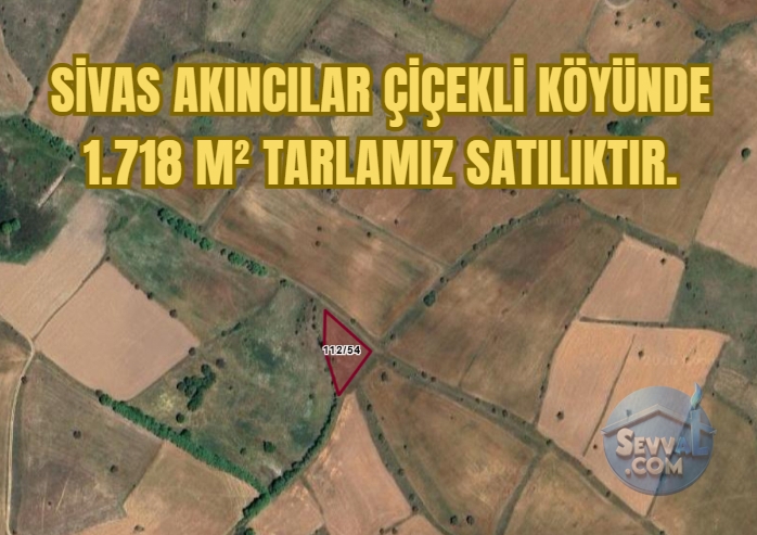 SİVAS AKINCILAR ÇİÇEKLİ KÖYÜNDE 1.718 M² TARLAMIZ SATILIKTIR. - Sivas Akıncılar fotoğraf 8