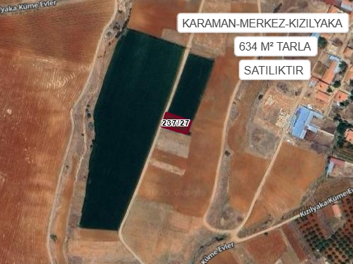    KARAMAN MERKEZ KIZILYAKA KÖYÜ’NDE 634 M² TARLA SATILIKTIR  - KARAMAN MERKEZ fotoğraf 2