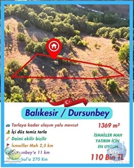 🚨 DURSUNBEY İSMAİLLER'DE 1.369 M² DÜMDÜZ VERİMLİ YATIRIMLIK TARLA 🚨 - BALIKESİR DURSUNBEY fotoğraf 7
