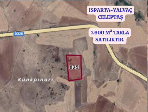 ISPARTA YALVAÇ CELEPTAŞ KÖYÜ 7.600M² TARLA SATILIKTIR - ISPARTA YALVAÇ fotoğraf 2