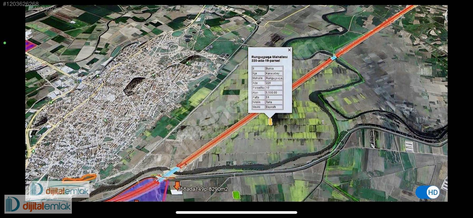 Karacabeyde Otobana ve Yerleşime Yakın Yatırımlık 5.300m2 Tarla - BURSA KARACABEY fotoğraf 3