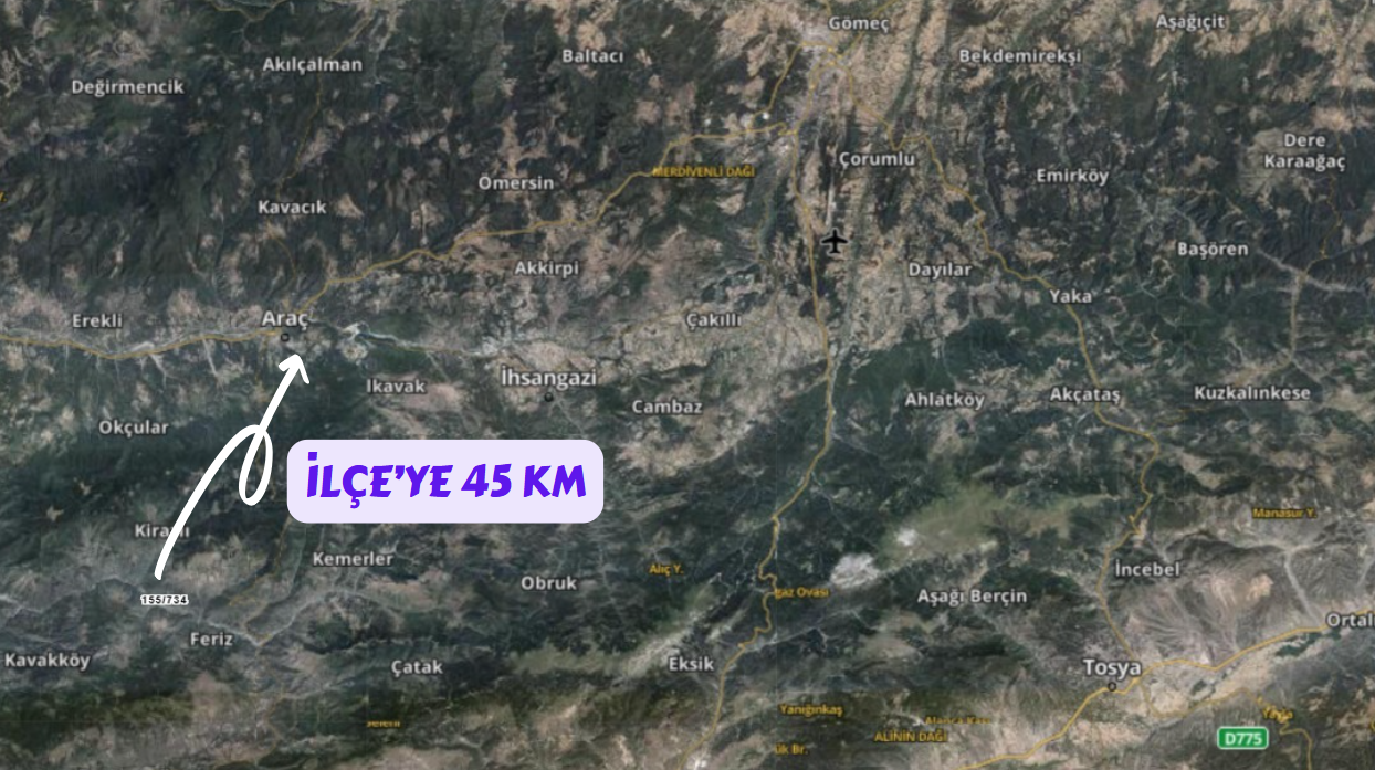 KASTAMONU ARAÇ TAVŞANLI KÖYÜNDE 433M² HİSSELİ TARLAMIZ SATILIK. - KASTAMONU ARAÇ fotoğraf 4