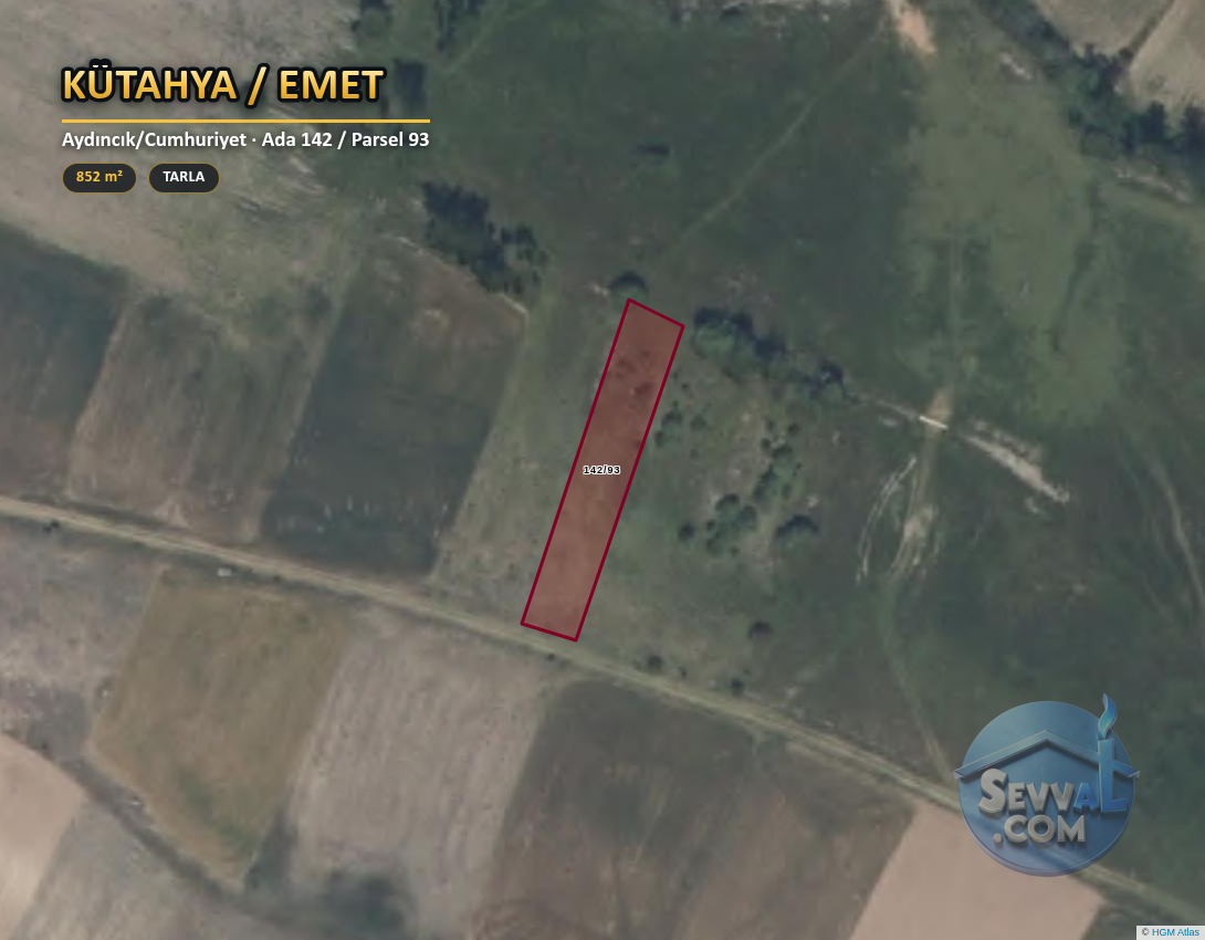 KÜTAHYA EMET AYDINCIK/CUMHURİYET 852 m² SATILIK ARSA - KÜTAHYA EMET fotoğraf 2