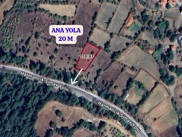 KÜTAHYA TAVŞANLI AYDINLAR  KÖYÜNDE 907 M²  TARLA  SATILIKTIR - KÜTAHYA TAVŞANLI fotoğraf 3