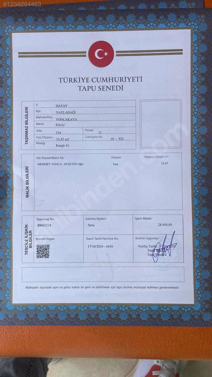 Hatay / Yayladağı / Yoncakaya Mh. 155 M² SATILIM ARAZİ