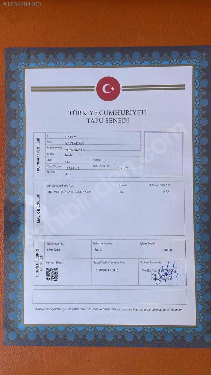Hatay / Yayladağı / Yoncakaya Mh. 155 M² SATILIM ARAZİ - HATAY YAYLADAĞI fotoğraf 3