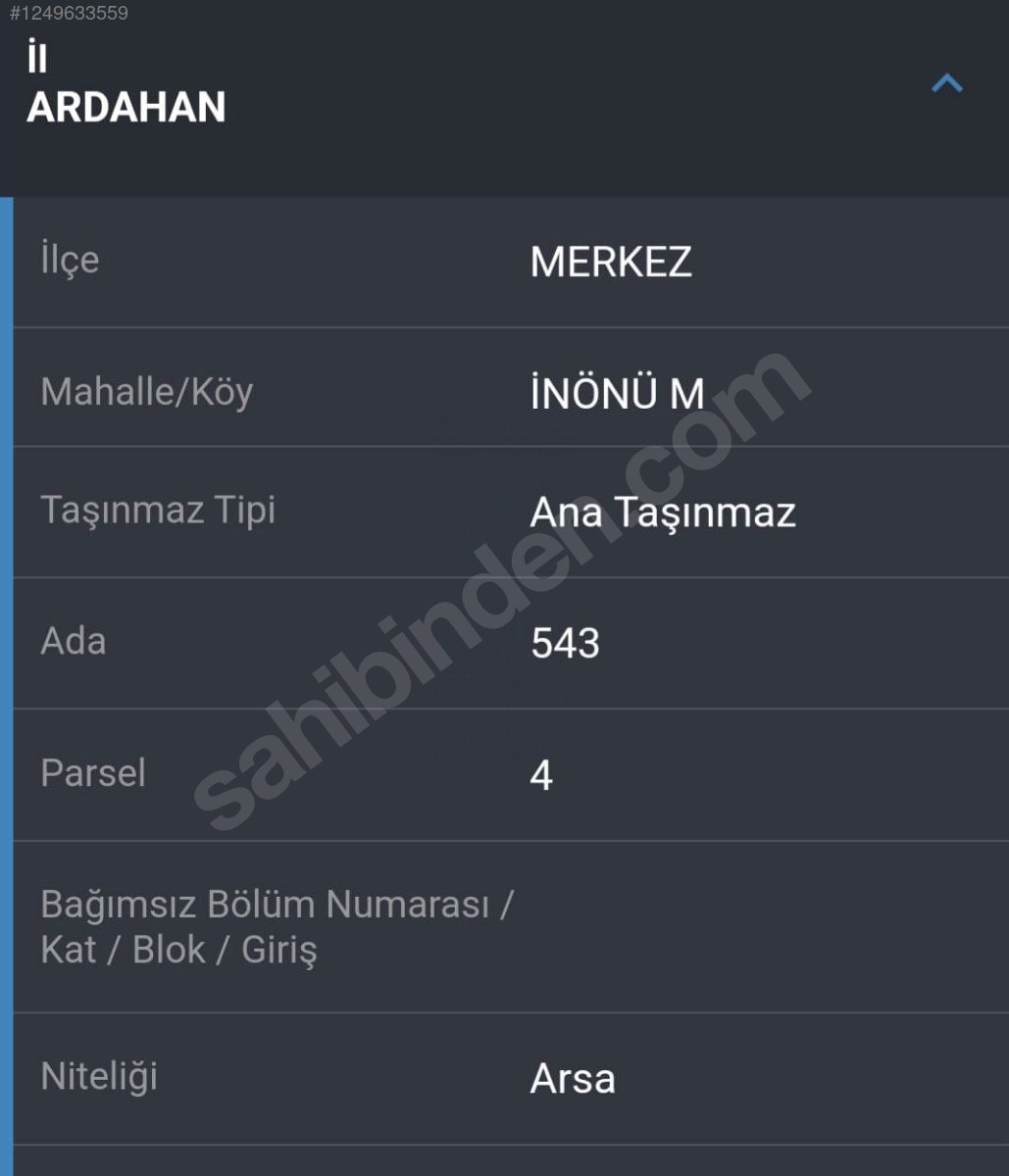 İmarlı Arsa 700M²  Ardahan / Merkez / İnönü Mh. - ARDAHAN MERKEZ fotoğraf 3