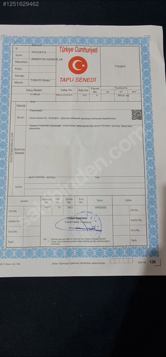 Satılık 494 M² ARSA Hatay / Antakya / Serinyol - HATAY ANTAKYA fotoğraf 2